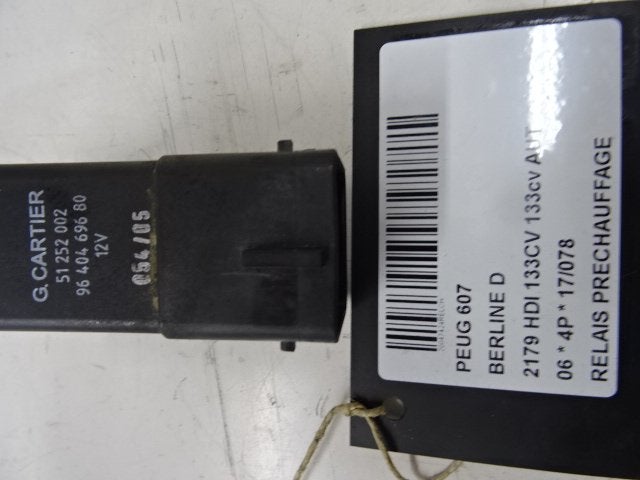 VOORGLOEI RELAIS Peugeot 607 (9D / U) (9640469680), Kontakt-peugeot@peugeot.com, Gebruikt, Peugeot Deutschland GmbH, Bahnhofsplatz
65423  Rüsselsheim, DE