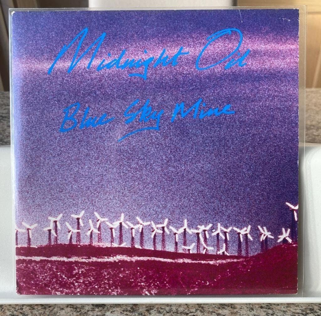 45T 7" : Midnight Oil - Blue Sky Mine (VG+), Originele persing, Ophalen of Verzenden, Gebruikt, Single
