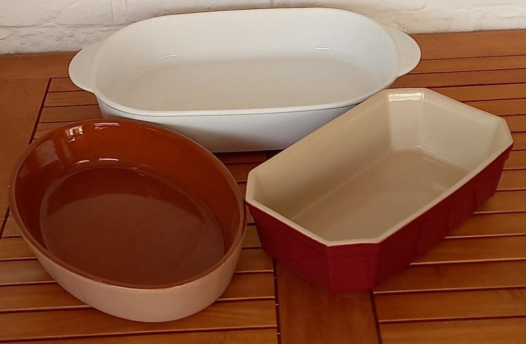 3 Plat de cuisson Corning et autres, Maison & Meubles, Cuisine| Tupperware, Blanc, Enlèvement