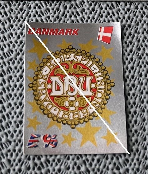 Panini/Europe '96/Danemark/Dos noir/Logo, Envoi, Comme neuf, Affiche, Image ou Autocollant