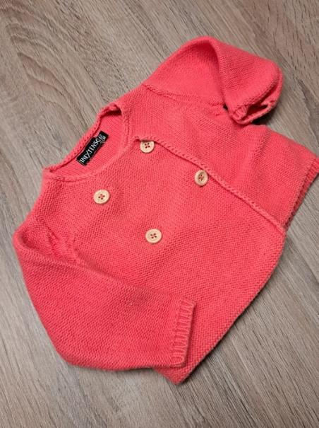 In Extenso koraalroze gilet 62, Enfants & Bébés, Vêtements de bébé | Taille 62, Enlèvement ou Envoi, Comme neuf, Fille, Pull ou Veste