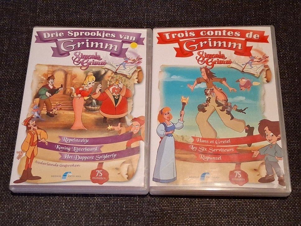 2 Dvd´s Simsala grimm,  2x3 sprookjes van Grimm, Europees, Tekenfilm, Nederlands, Alle leeftijden