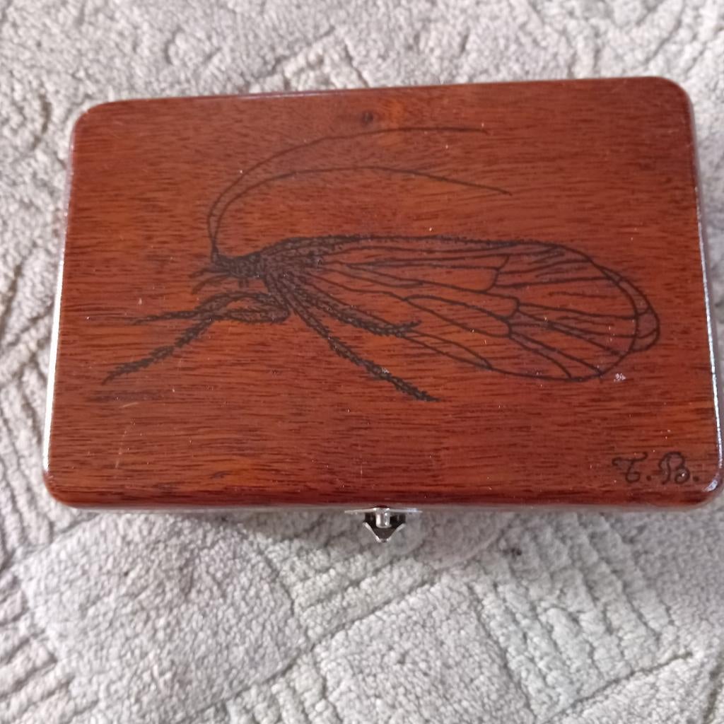 Vintage houten doosje met kurkvoering, Ophalen