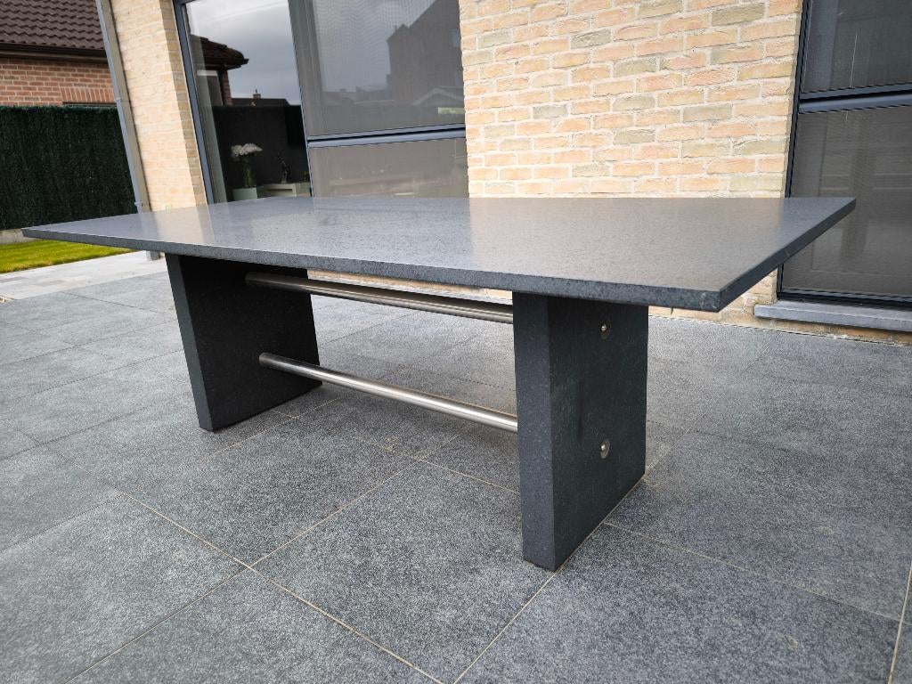 Table de jardin en granit 220x100, Enlèvement, Utilisé, Rectangulaire, Autres matériaux