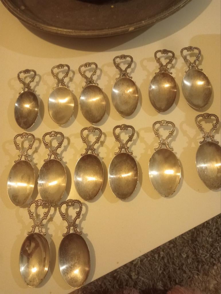 Verzilverde antieke aperitief lepels., Ophalen