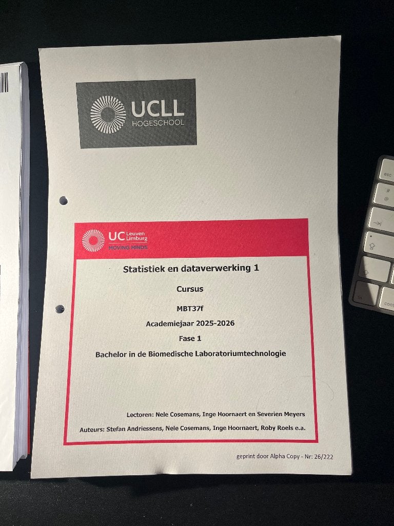 Statistiek en datawerking 1, Boeken, Ophalen, Alpha, Nieuw, Hogeschool