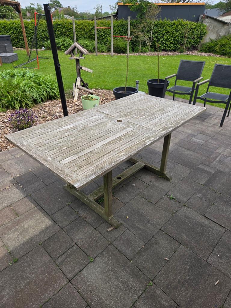 Tuin tafel, Ophalen, Gebruikt, Rechthoekig, Hout