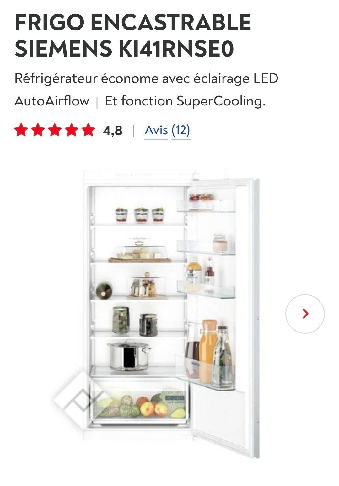 Réfrigérateur encastrable SIEMENS 122cm encore scellé, Enlèvement, Neuf, dans son emballage