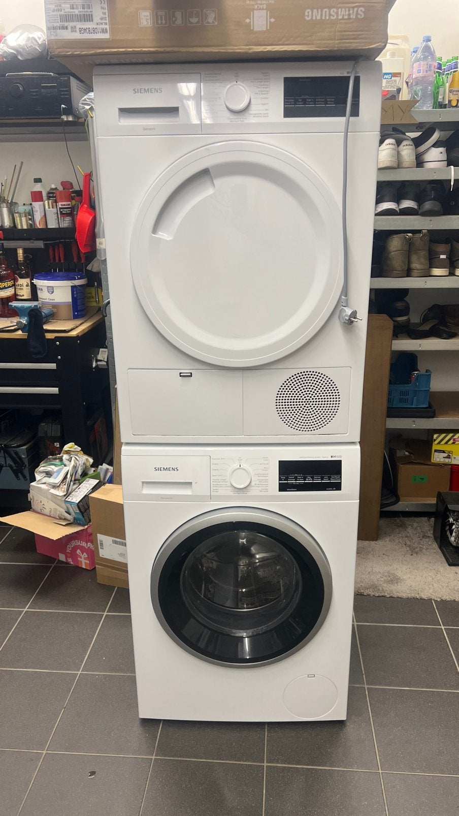 Wasmachine en droogkast Siemens, Elektronische apparatuur, Ophalen, 1200 tot 1600 toeren, Gebruikt, Handwasprogramma