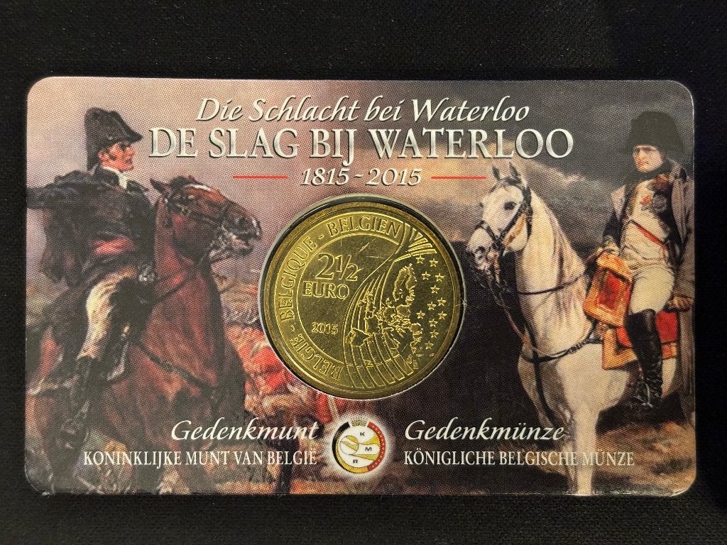 Coin Card Pièce de 2,5€ Belgique 2015 - Bataille de Waterloo, Ophalen of Verzenden, België, Overige waardes
