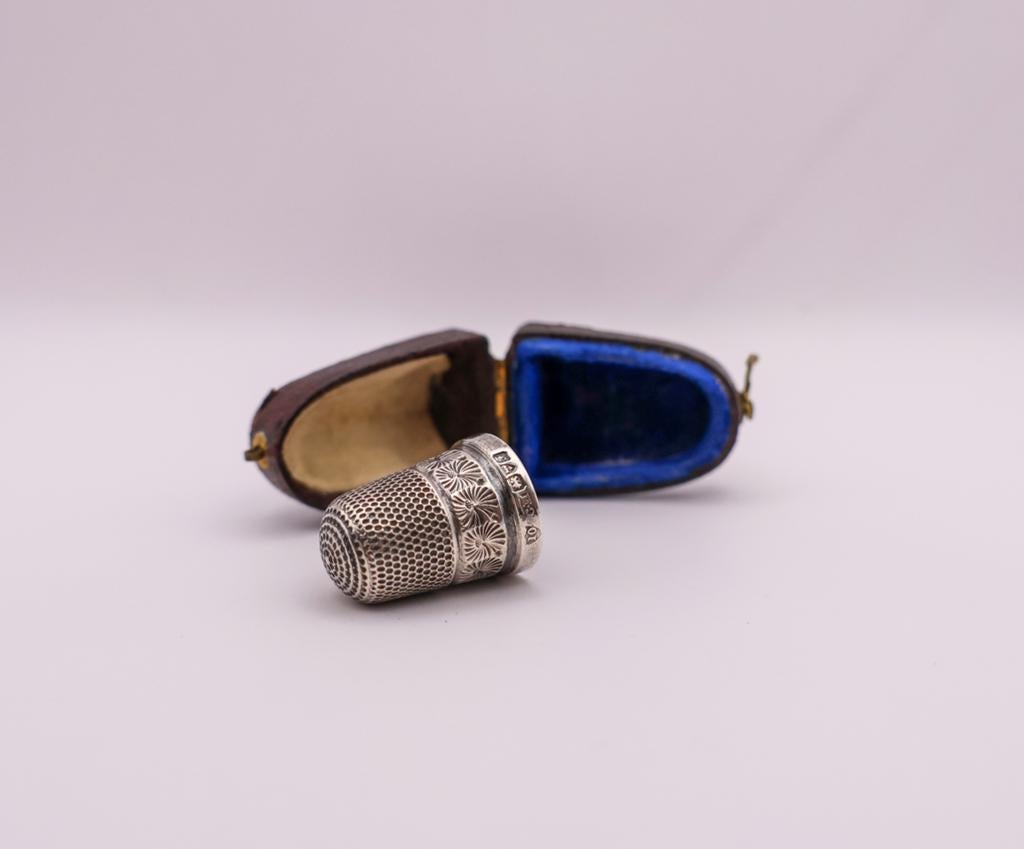 Vingerhoed sterling silver 1906 Chester - Charles Horner, Ophalen of Verzenden, Zilver