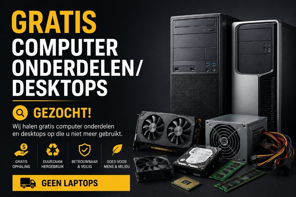 gratis desktop's gezocht, Computers en Software, Windows Laptops, Ophalen of Verzenden, Nieuw