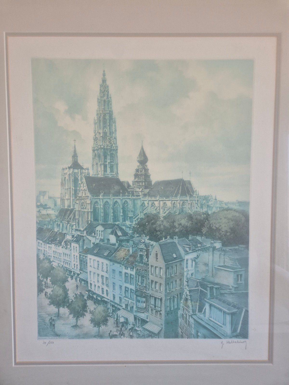schilderij Antwerpen, Antiquités & Art, Art | Lithographies & Sérigraphies, Enlèvement