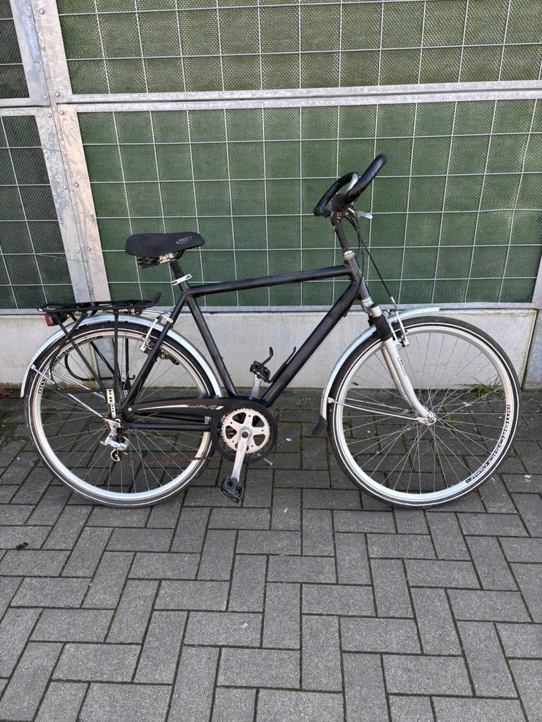 Zwarte mannenfiets, Autres marques, Moins de 10 vitesses, Comme neuf, Enlèvement