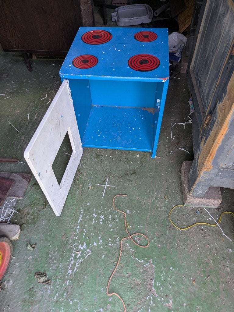 speelgoed kookvuur met oven, Ophalen, Gebruikt, Hout, Speelkeuken-accessoire