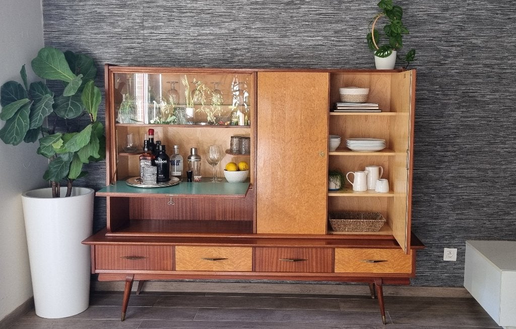 VIntage Origineel Mid-Century wandmeubel/barkast jaren60, Ophalen