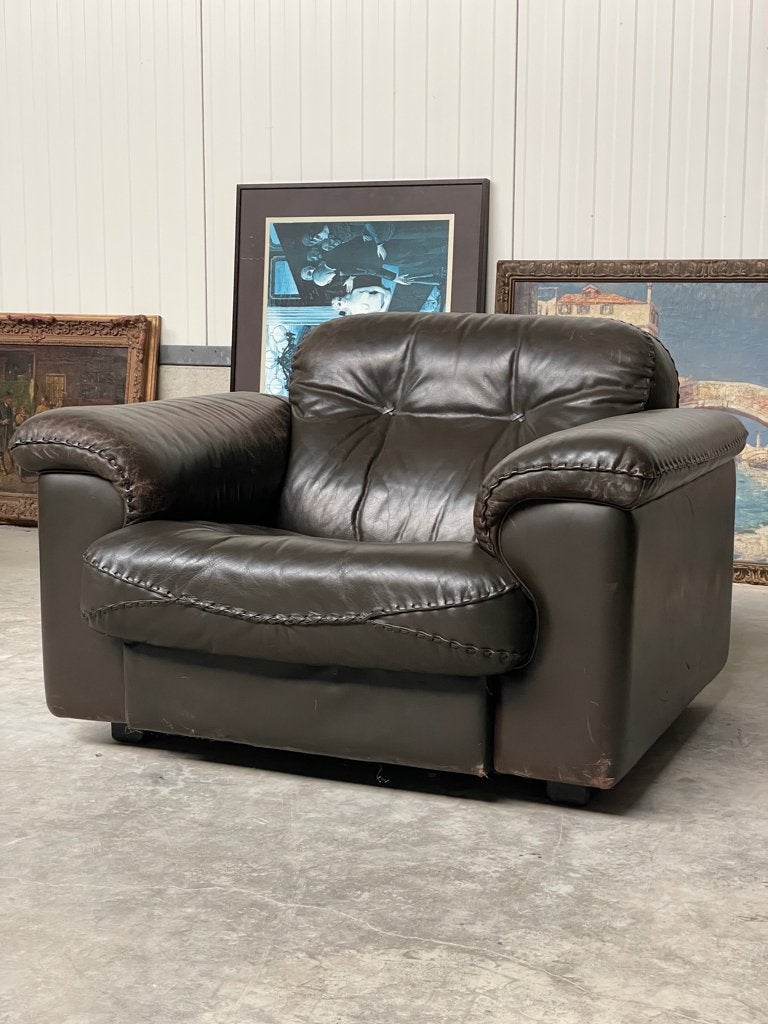 Vintage De Sede DS 101 éénzit zetel, Huis en Inrichting, Fauteuils, Ophalen, Gebruikt, 100 tot 125 cm, Leer