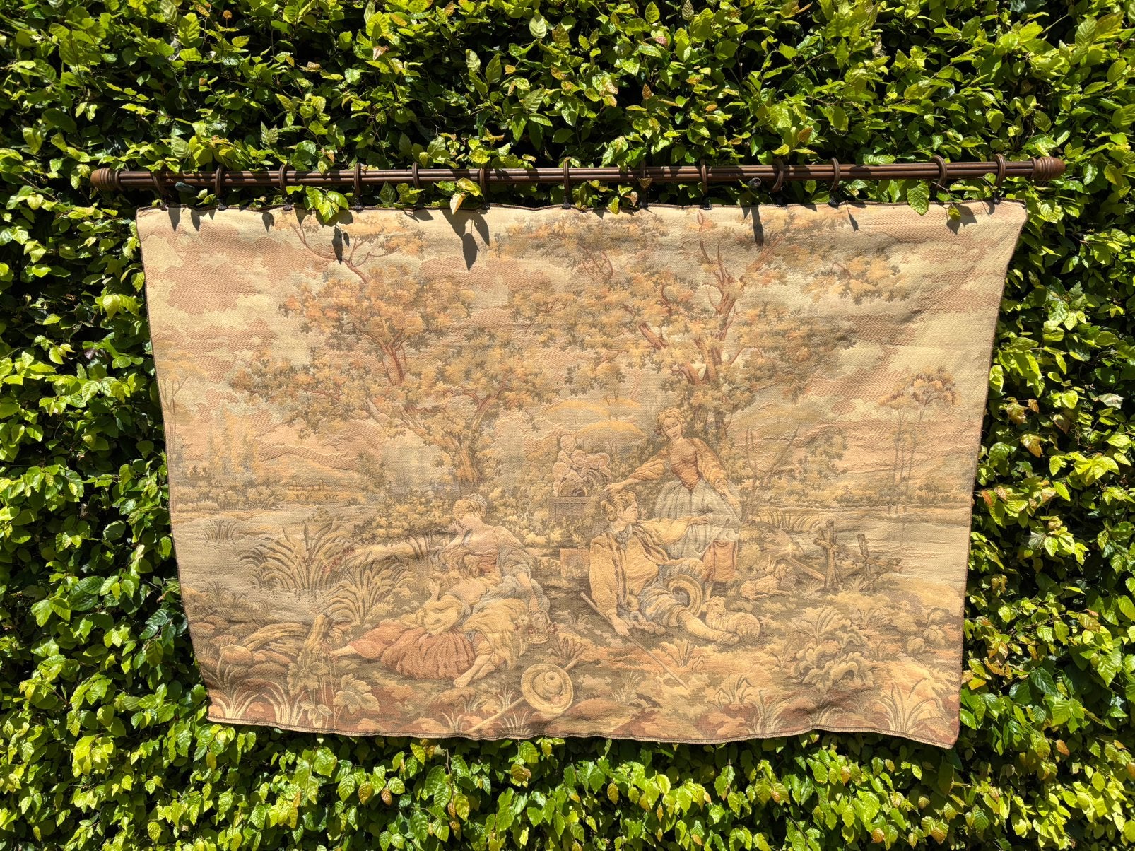 Wandtapijt jaren 50. Gobelin weefsel uit Frankrijk, Ophalen, Gebruikt, 100 tot 150 cm, 150 tot 200 cm