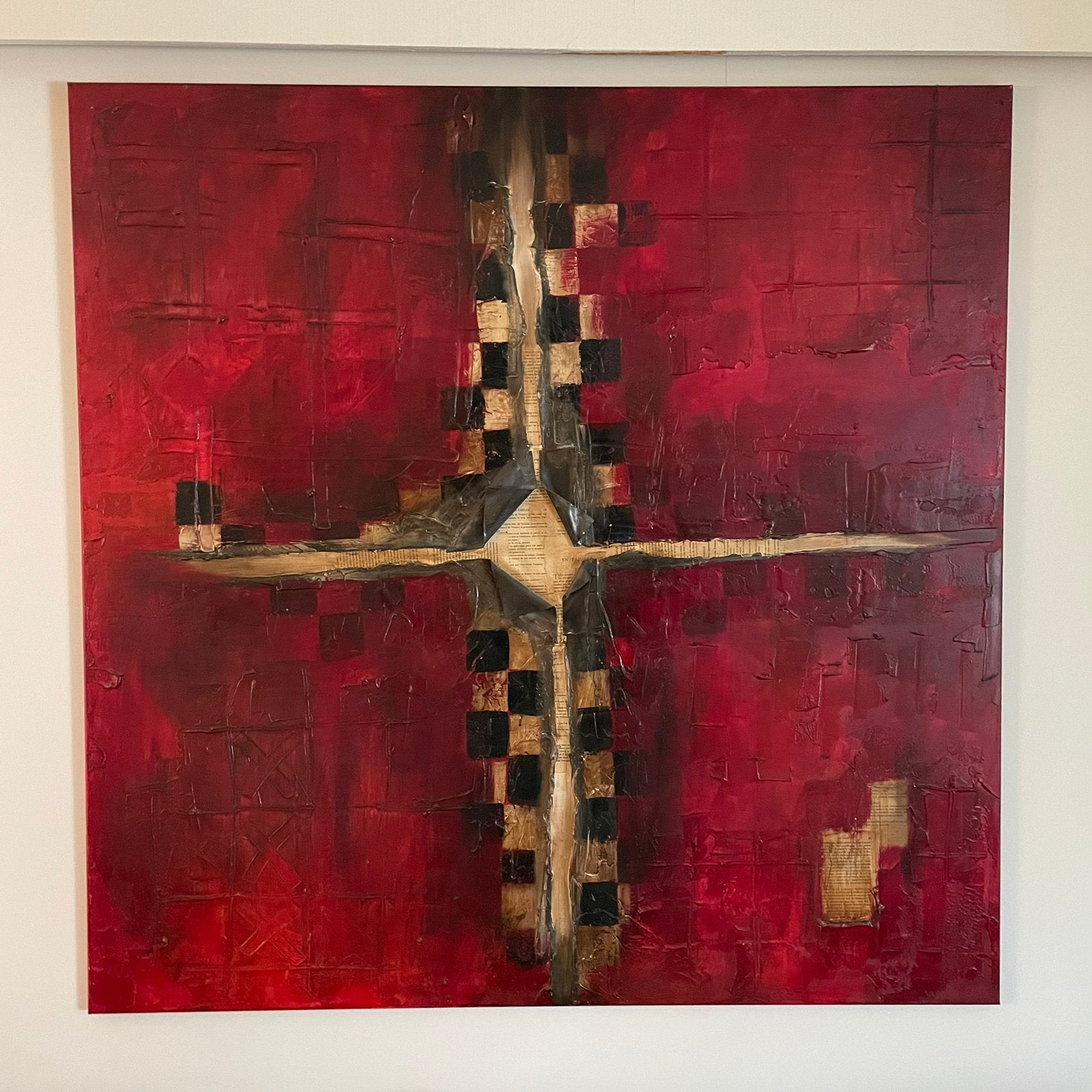 Groot modern abstract schilderij 140140cm, Ophalen