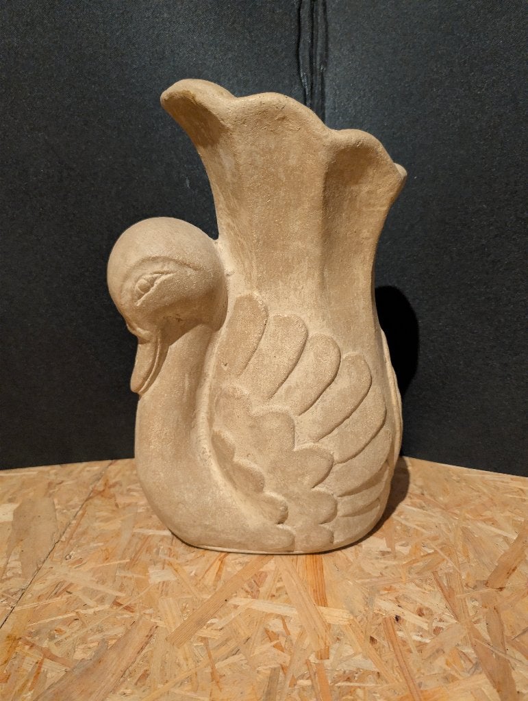 Vase / Pichet rustique en grès cuite forme cygne, Antiquités & Art, Enlèvement ou Envoi