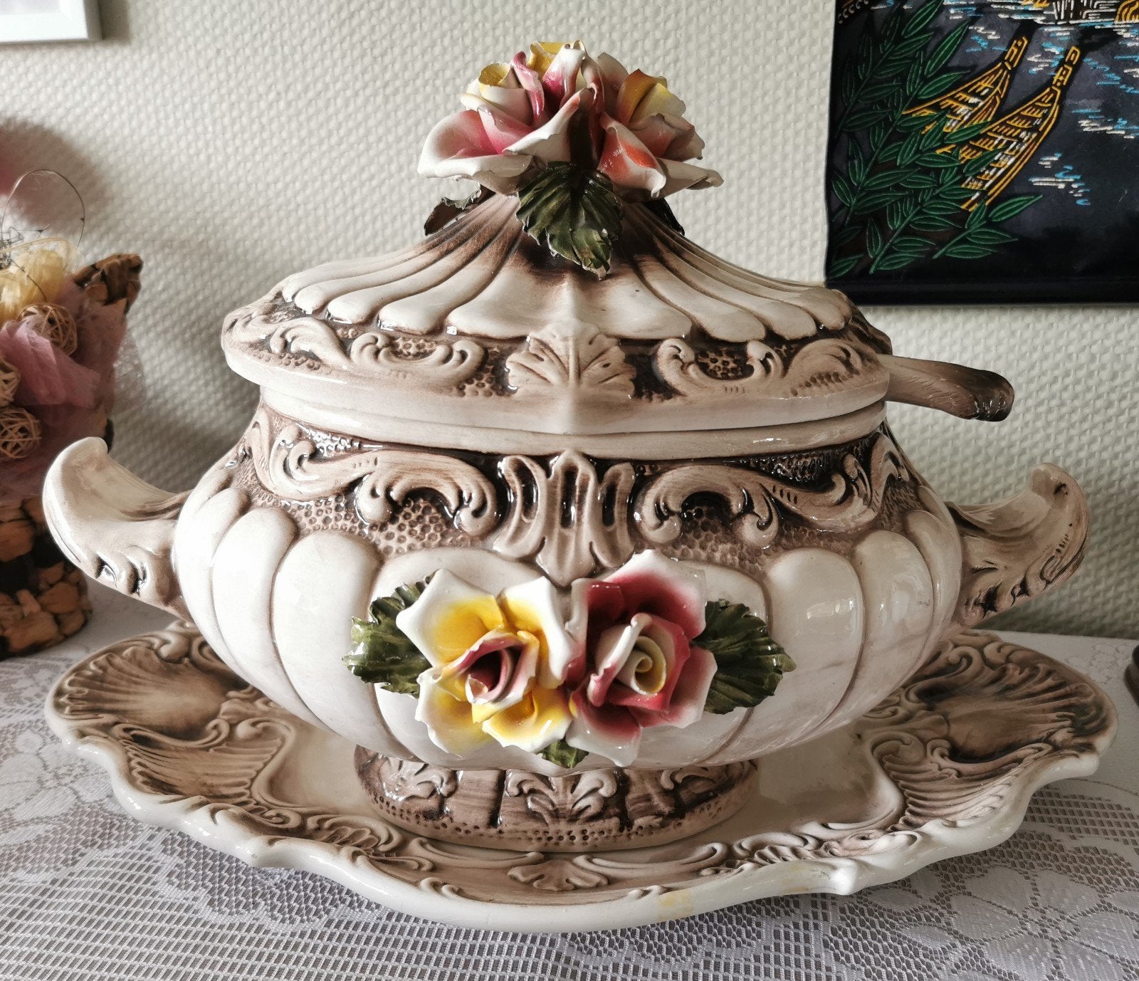 Vintage porseleinen soepterrine Capodimonte, Ophalen