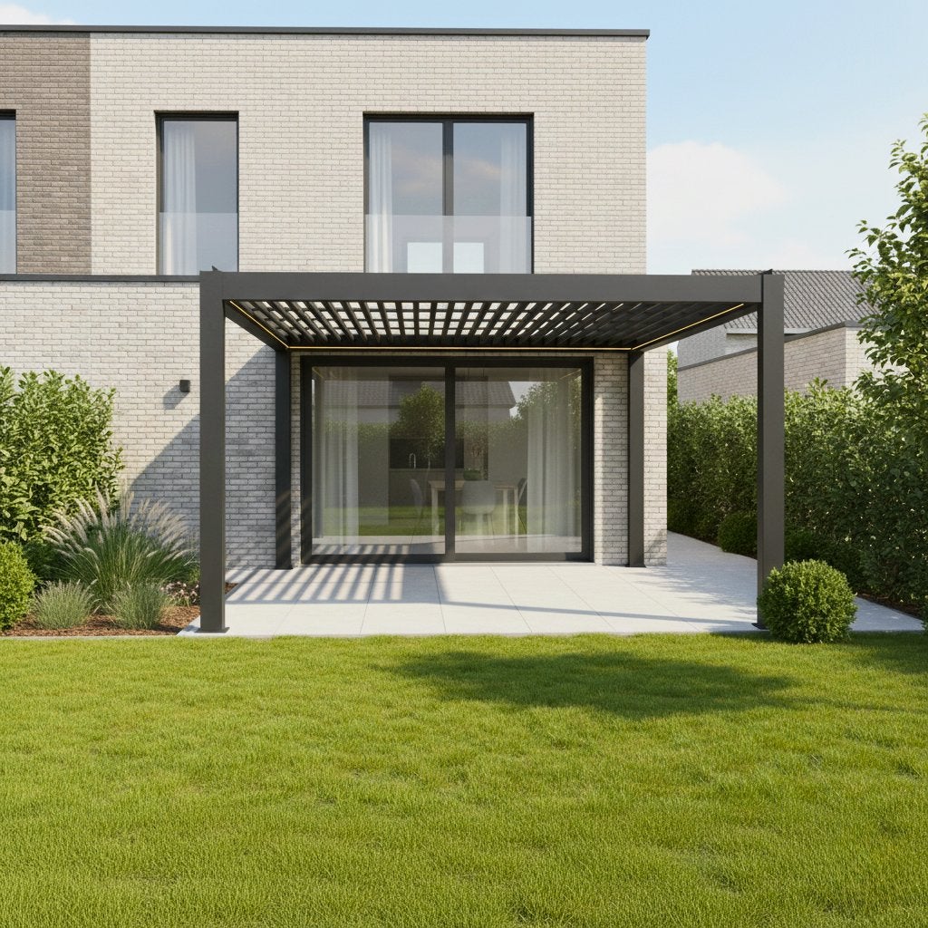 Lamellen overkapping Merk SKYGGO HAVN, Tuin en Terras, Ophalen, Nieuw, Veranda