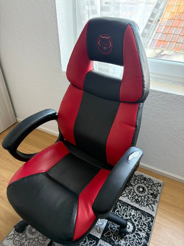 Qware Gaming Stoel Castor Carbon (Rood/Zwart), Ophalen, Gebruikt, Rood, Bureaustoel