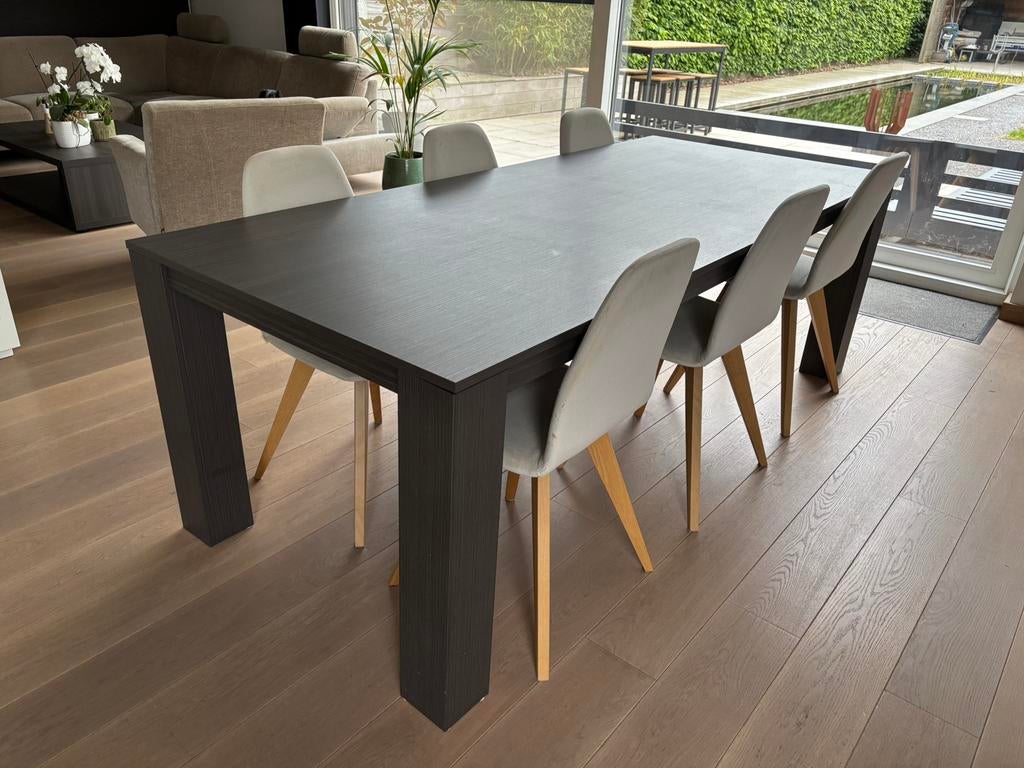 Eettafel hout 95 x 220 cm verlengbaar tot 275 cm, Huis en Inrichting, Ophalen, Gebruikt, 200 cm of meer, 50 tot 100 cm