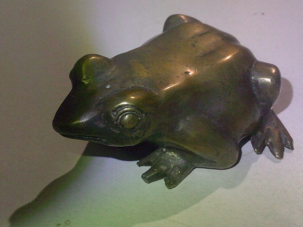 kikker in brons, Antiquités & Art, Antiquités | Bronze & Cuivre, Enlèvement, Bronze
