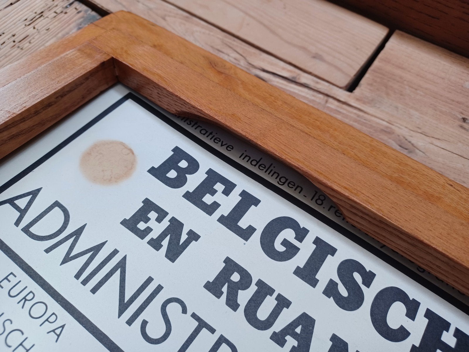 11 oude dubbelzijdige schoolkaarten in mooi kader, Ophalen