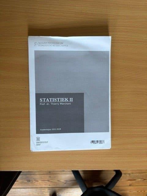 Statistiek 2, Boeken, Ophalen of Verzenden, Zo goed als nieuw, Hoger Onderwijs, Prof. dr. Thierry Marchant
