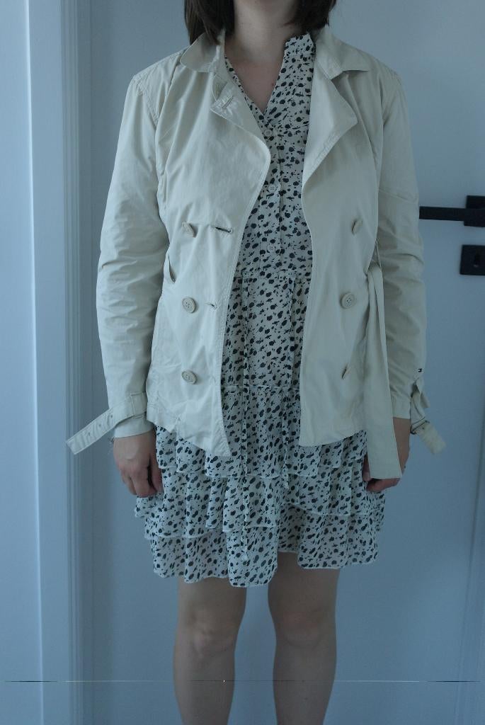 beige jas tommy hilfiger 14 jaar, Gebruikt, Meisje, Ophalen of Verzenden, Tommy Hilfiger