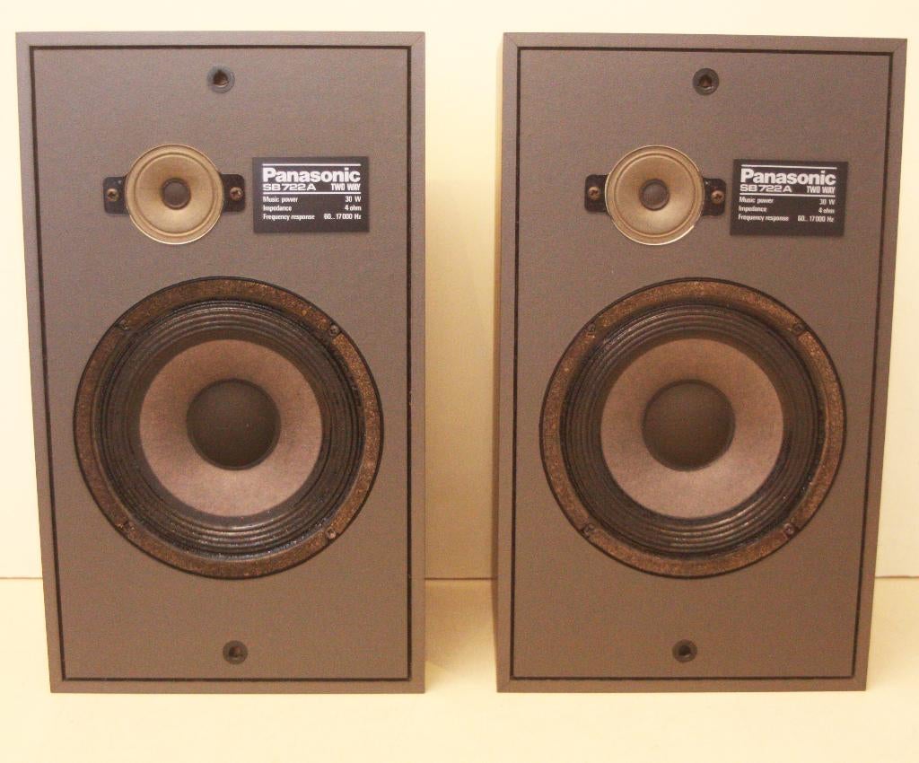 Panasonic SB722A Speakers / 30 Watt / 4 Ohm / 2-Way System, Audio, Tv en Foto, Luidsprekerboxen, Zo goed als nieuw, Front, Rear of Stereo speakers
