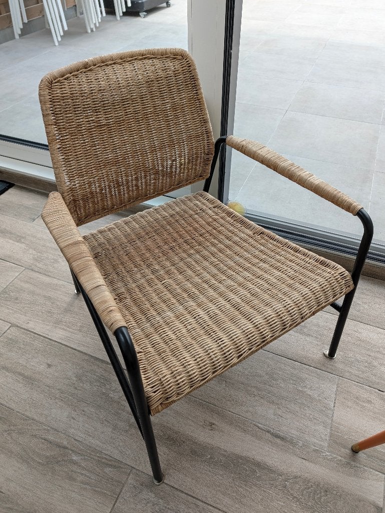 3 fauteuils/chaises en rotin IKEA ULRIKSBERG, Enlèvement, Neuf, Métal