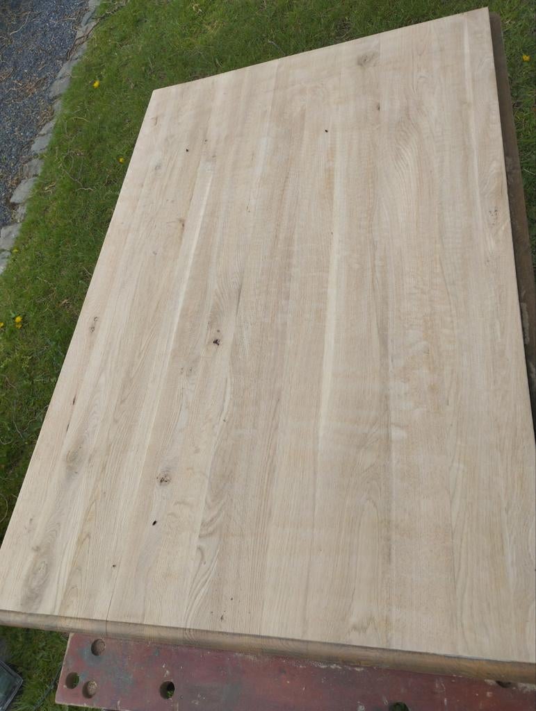 2 massief eiken planken, Maison & Meubles, Pièces pour table, Enlèvement