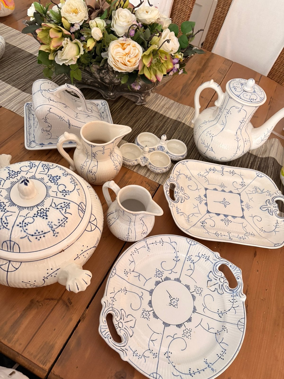 Lot 52 pieces dont 40 assiettes service Copenhague BOCH, Ophalen of Verzenden