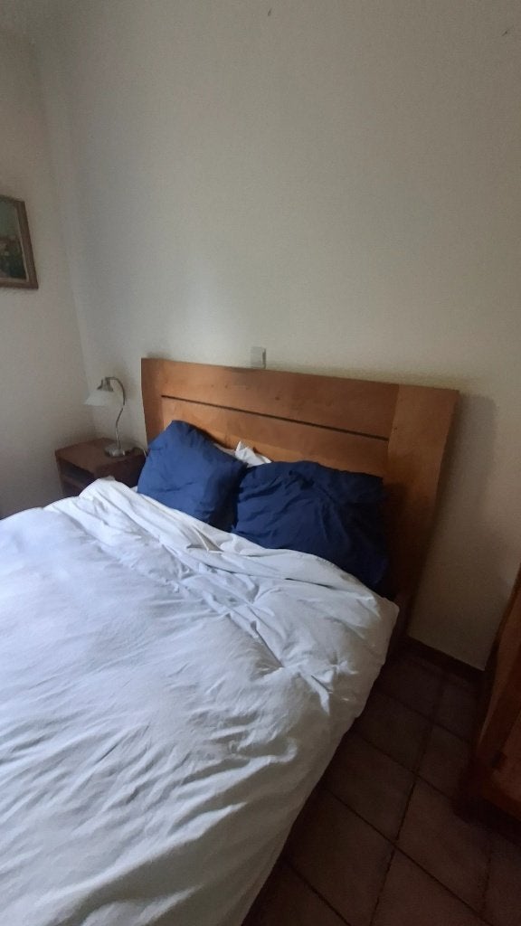 Mooi bed Ethicraft, Huis en Inrichting, Slaapkamer | Bedden, Ophalen, Bruin, Tweepersoons, Zo goed als nieuw