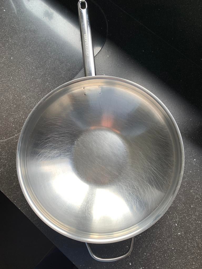Wok Demeyere, Inox, Gebruikt, Inductieplaat, Ophalen of Verzenden