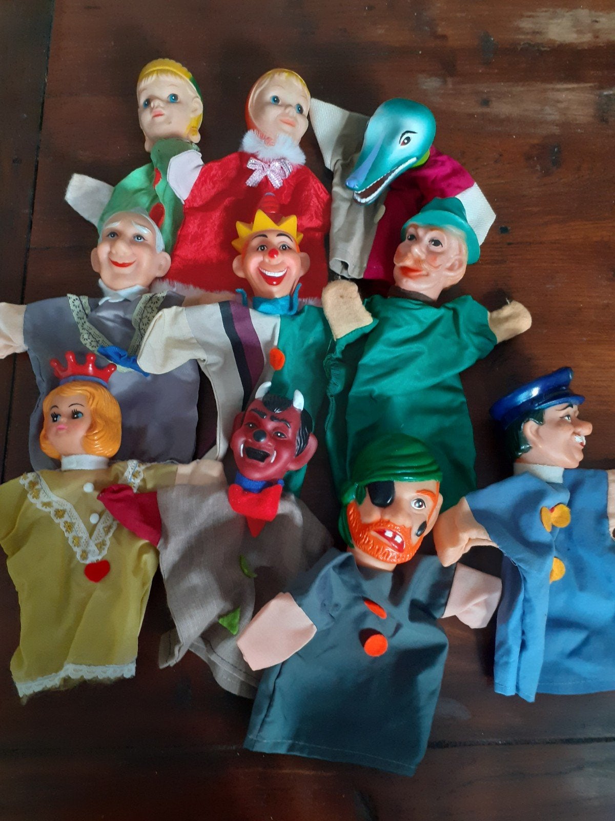 Retro handpoppen poppenkastpoppen ( D ), Ophalen of Verzenden