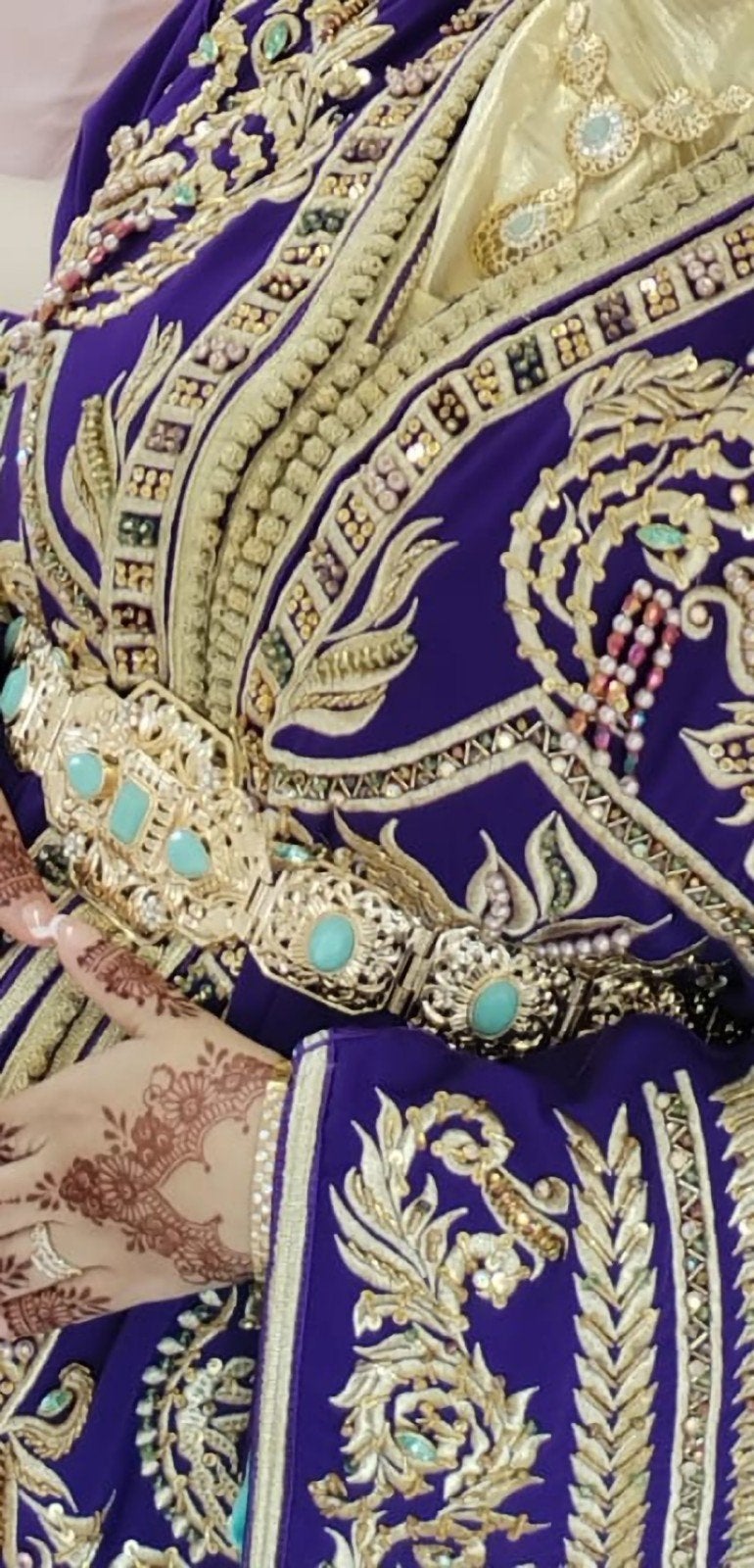 caftan marocain takchita, Kleding | Dames, Jurken, Ophalen of Verzenden, Zo goed als nieuw, Paars