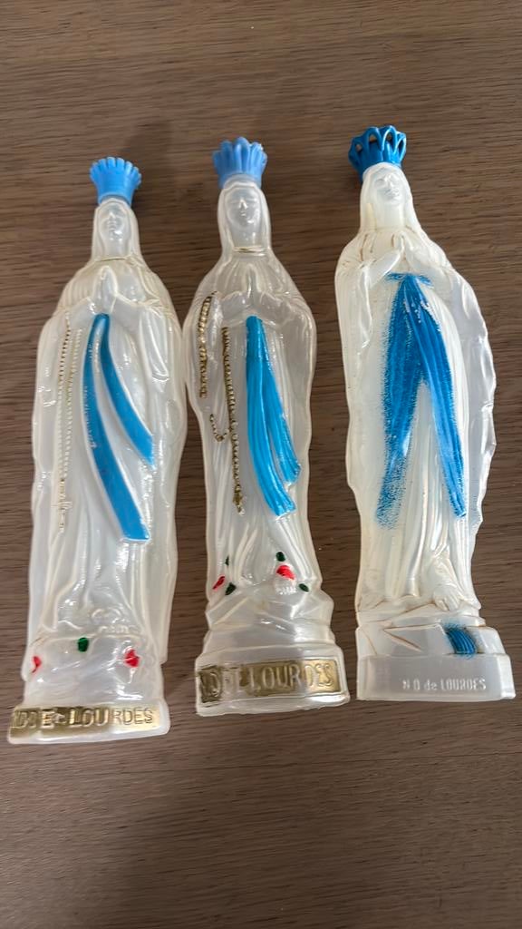 3 opvulflesjes Lourdes, Ophalen of Verzenden, Gebruikt, Overige typen, Christendom | Katholiek