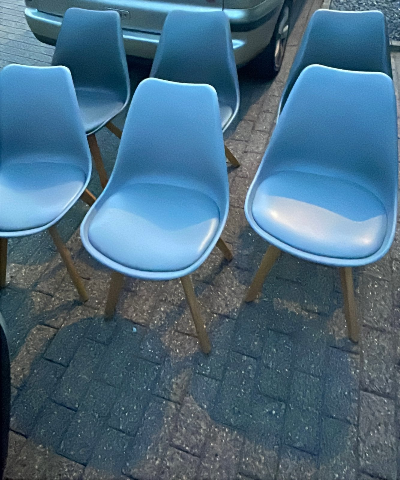 6 stoelen te koop., Ophalen, Zo goed als nieuw, Grijs