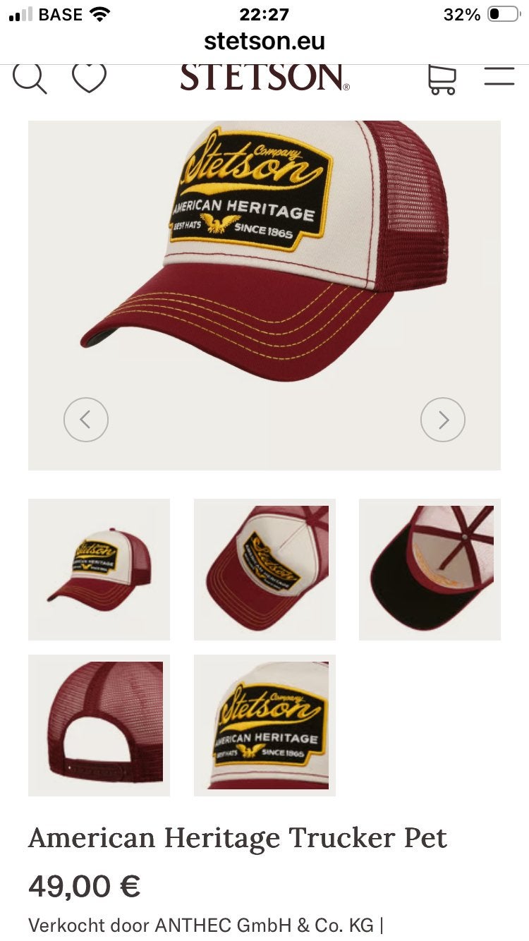 Stetson Trucker pet Small, Kleding | Heren, Hoeden en Petten, Nieuw, Pet, Ophalen