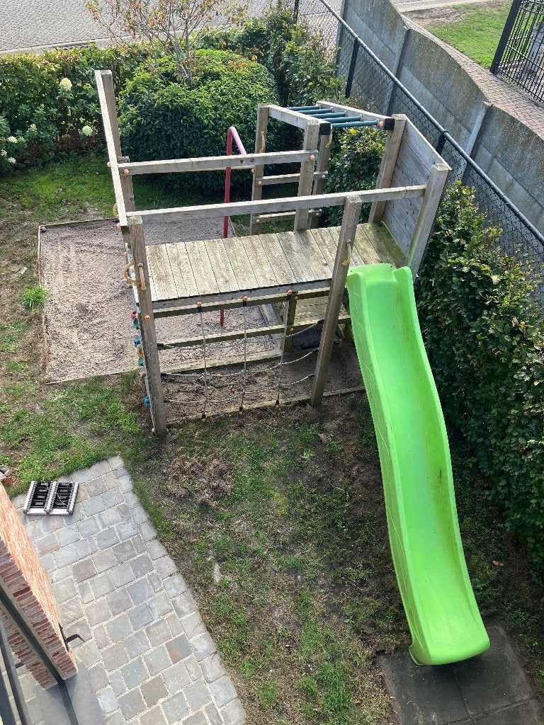 Veelzijdig houten speelhuisje / speeltoestel / speeltuig, Ophalen, Gebruikt, Hout