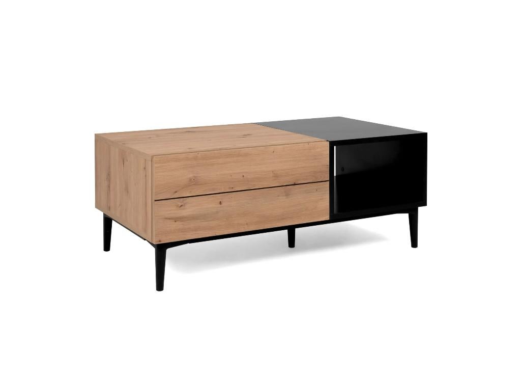 Gloednieuw WEBA salontafel met beschadiging in hoek, Ophalen, 100 tot 150 cm, Eikenhout, 50 tot 100 cm