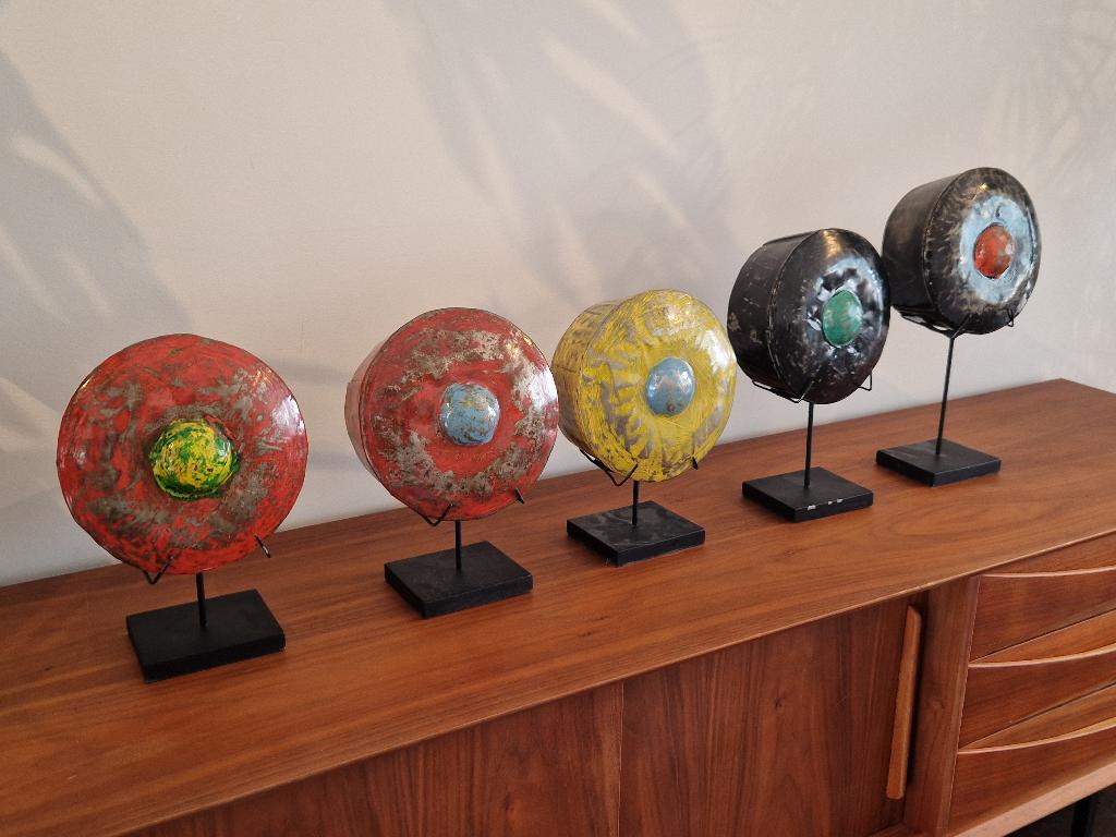 Japanse gongs - 5 stuks (brocante), Antiek en Kunst, Ophalen of Verzenden