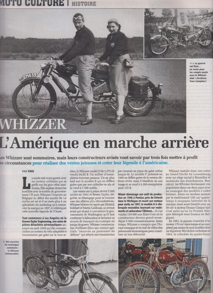 Cyclomoteur Whizzer collection, Verzenden, Gelezen