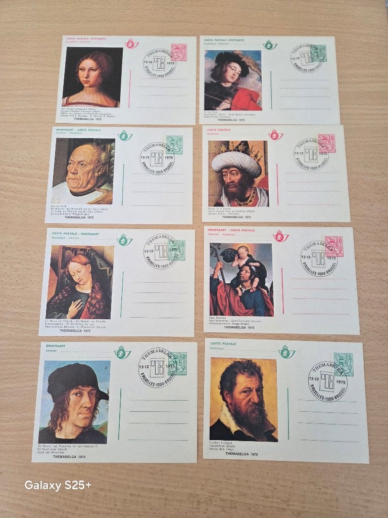 ensemble de 8 cartes postales -THERMABELGA 1975, Enlèvement, 1960 à 1980, Affranchie, Autres thèmes
