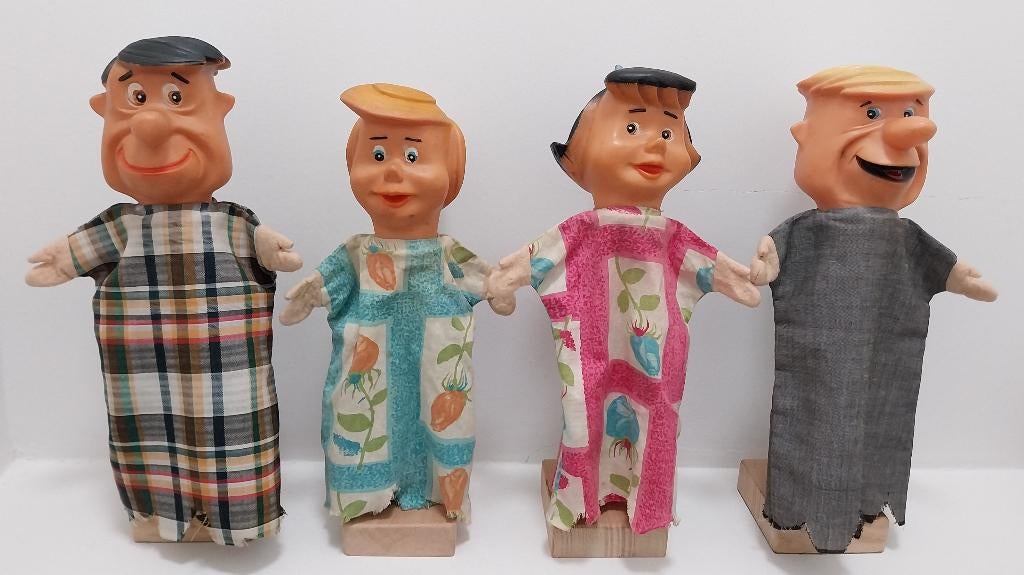 Antieke Flintstones handpoppen uit 1966 van Scheithauer, Antiek en Kunst, Ophalen of Verzenden