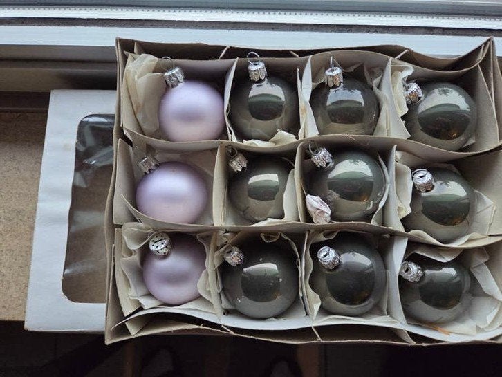 Boules de Noël en verre vintage., Enlèvement ou Envoi, Utilisé